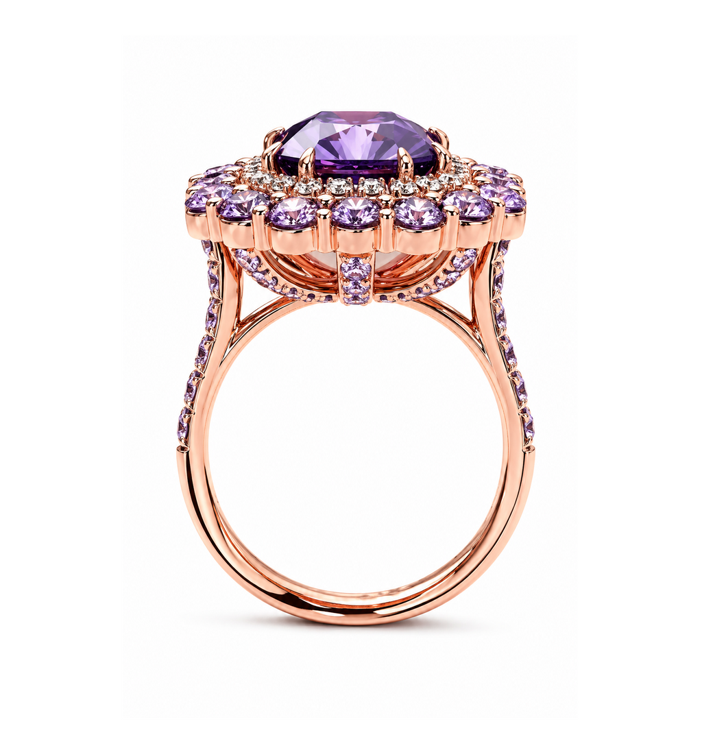 Royalty Ring in 925 sterling silver with cubic zirconia, view 6