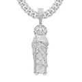 San Judas Pendant in 925 sterling silver with lab-grown moissanite, view 3
