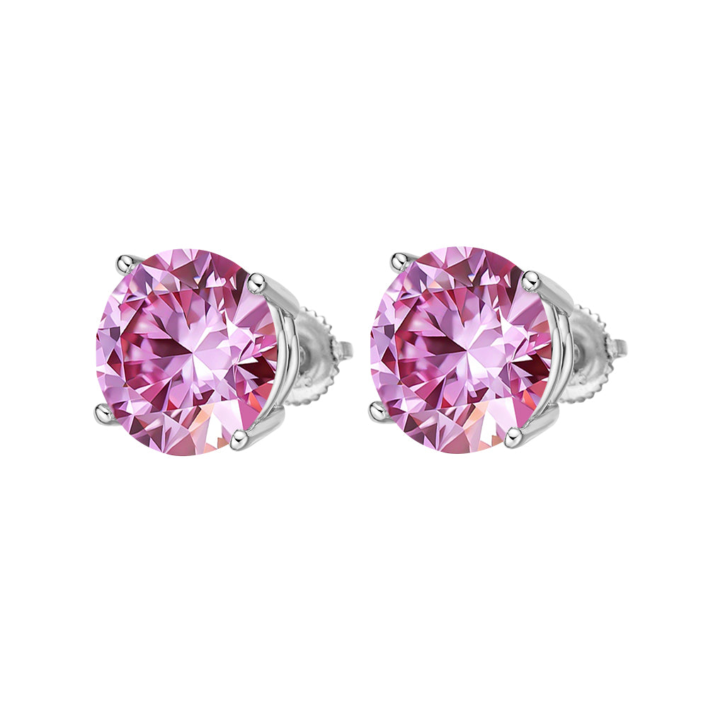 Solitaire Studs in 925 sterling silver with lab-grown moissanite, view 5