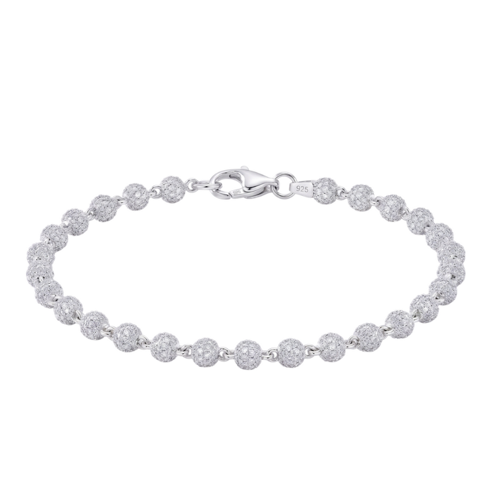 Sphere Bracelet in 925 sterling silver with lab-grown moissanite
