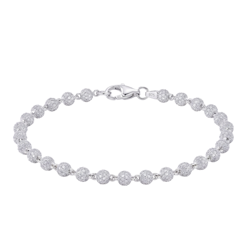 Sphere Bracelet in 925 sterling silver with lab-grown moissanite