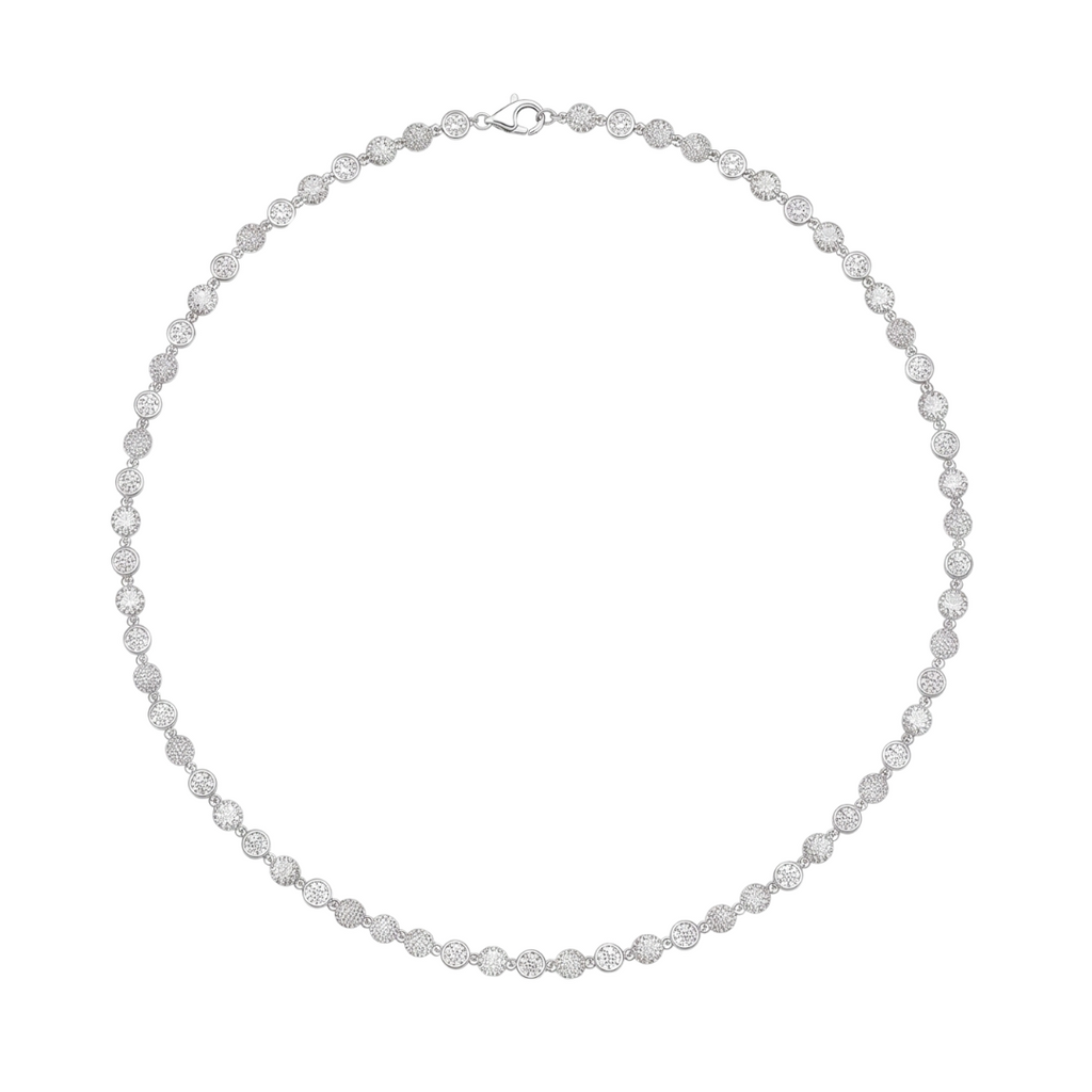 Sphere Necklace in 925 sterling silver with lab-grown moissanite