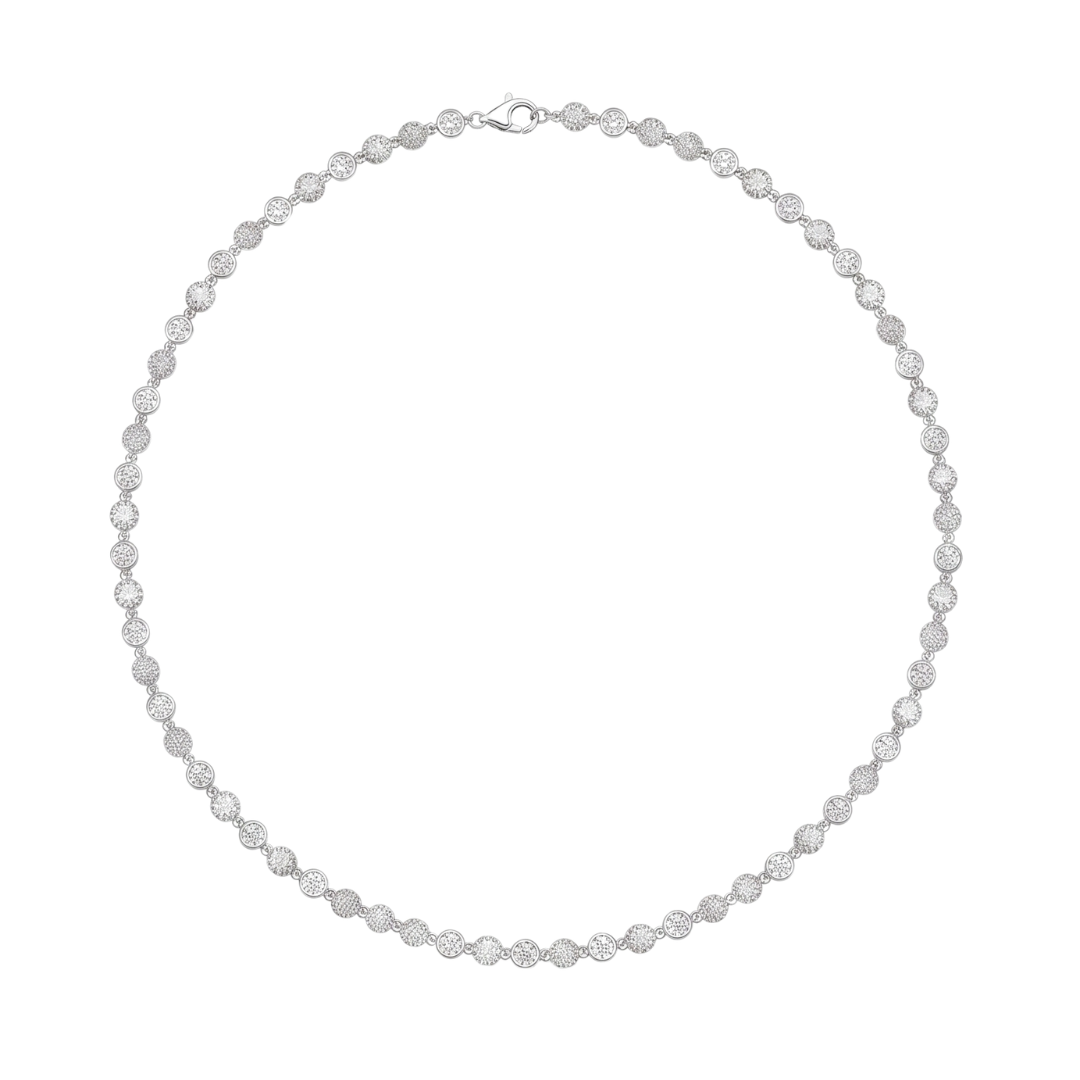 Sphere Necklace in 925 sterling silver with lab-grown moissanite