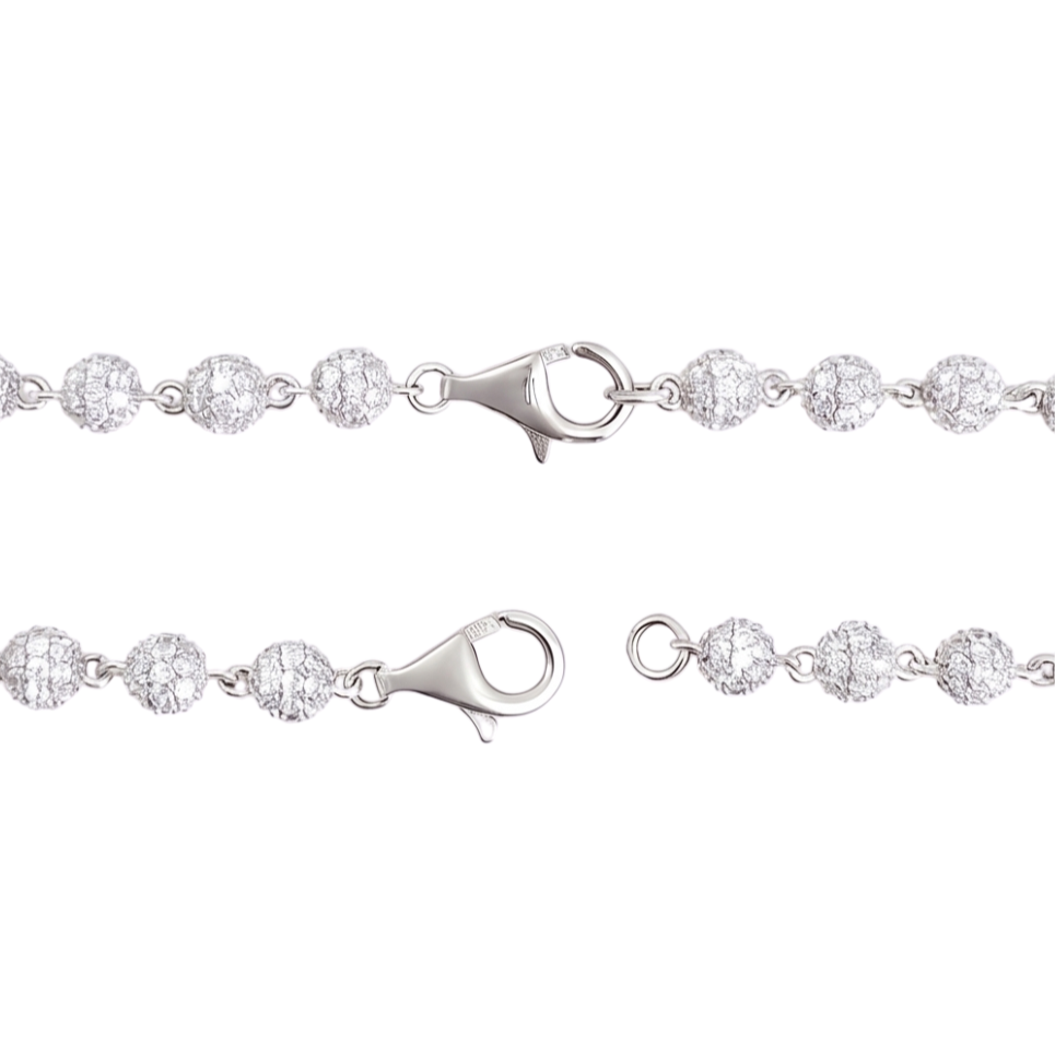 Sphere Necklace in 925 sterling silver with lab-grown moissanite, view 3