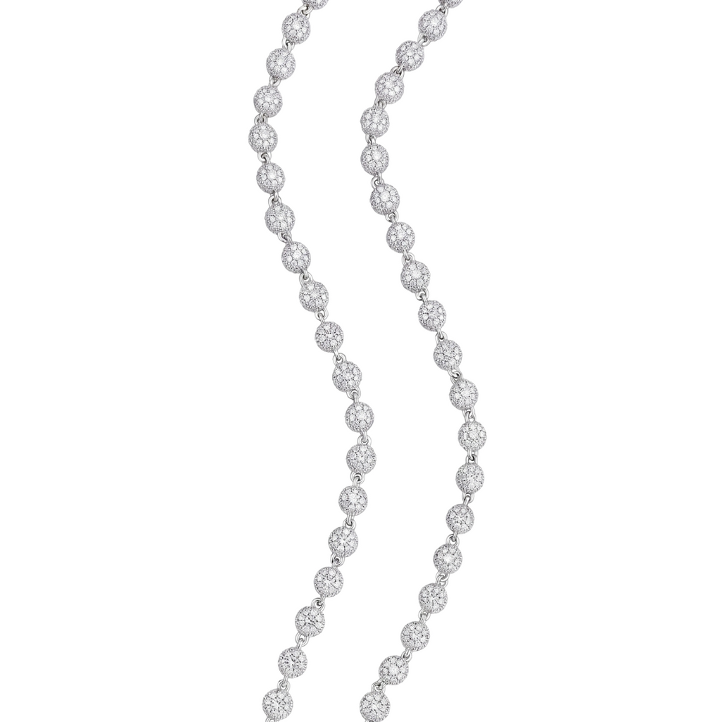 Sphere Necklace in 925 sterling silver with lab-grown moissanite, view 4