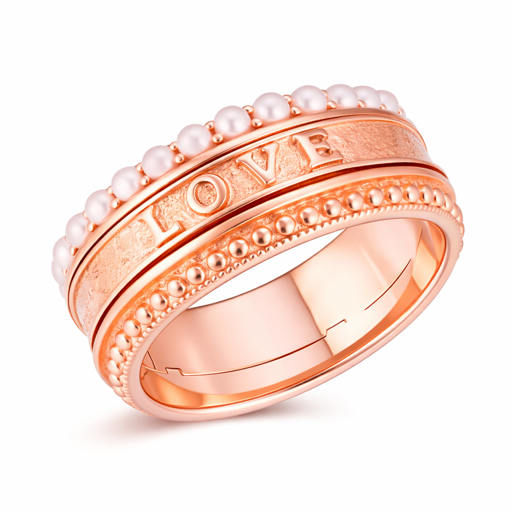 Spin Love Ring in 925 sterling silver with cubic zirconia, view 4
