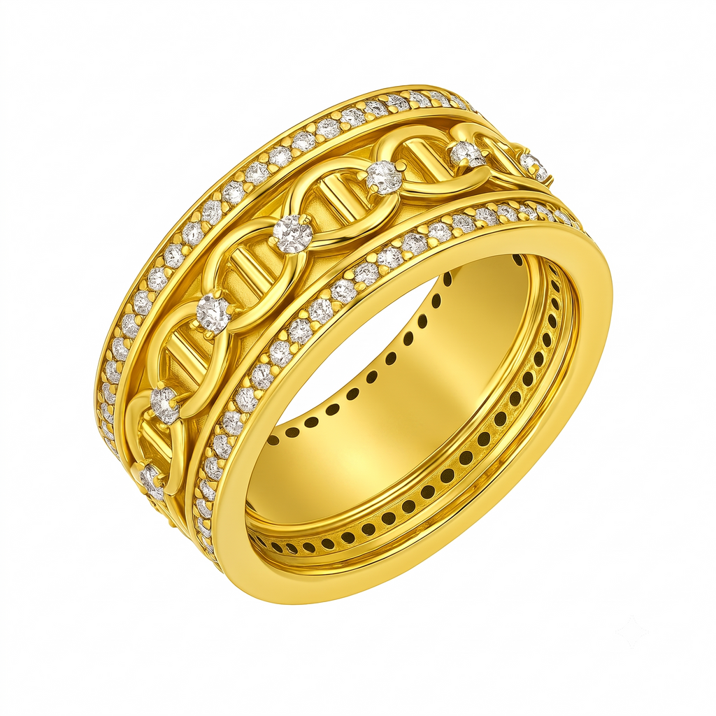 Spin Ring in 925 sterling silver with moissanite or CZ, view 5