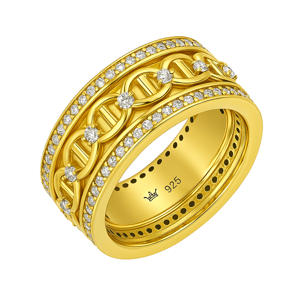 Spin Ring in 925 sterling silver with moissanite or CZ, view 6