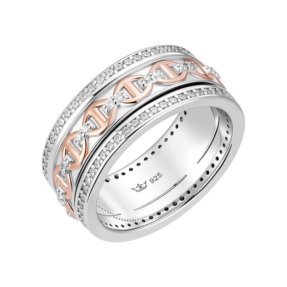 Spin Ring in 925 sterling silver with moissanite or CZ, view 8