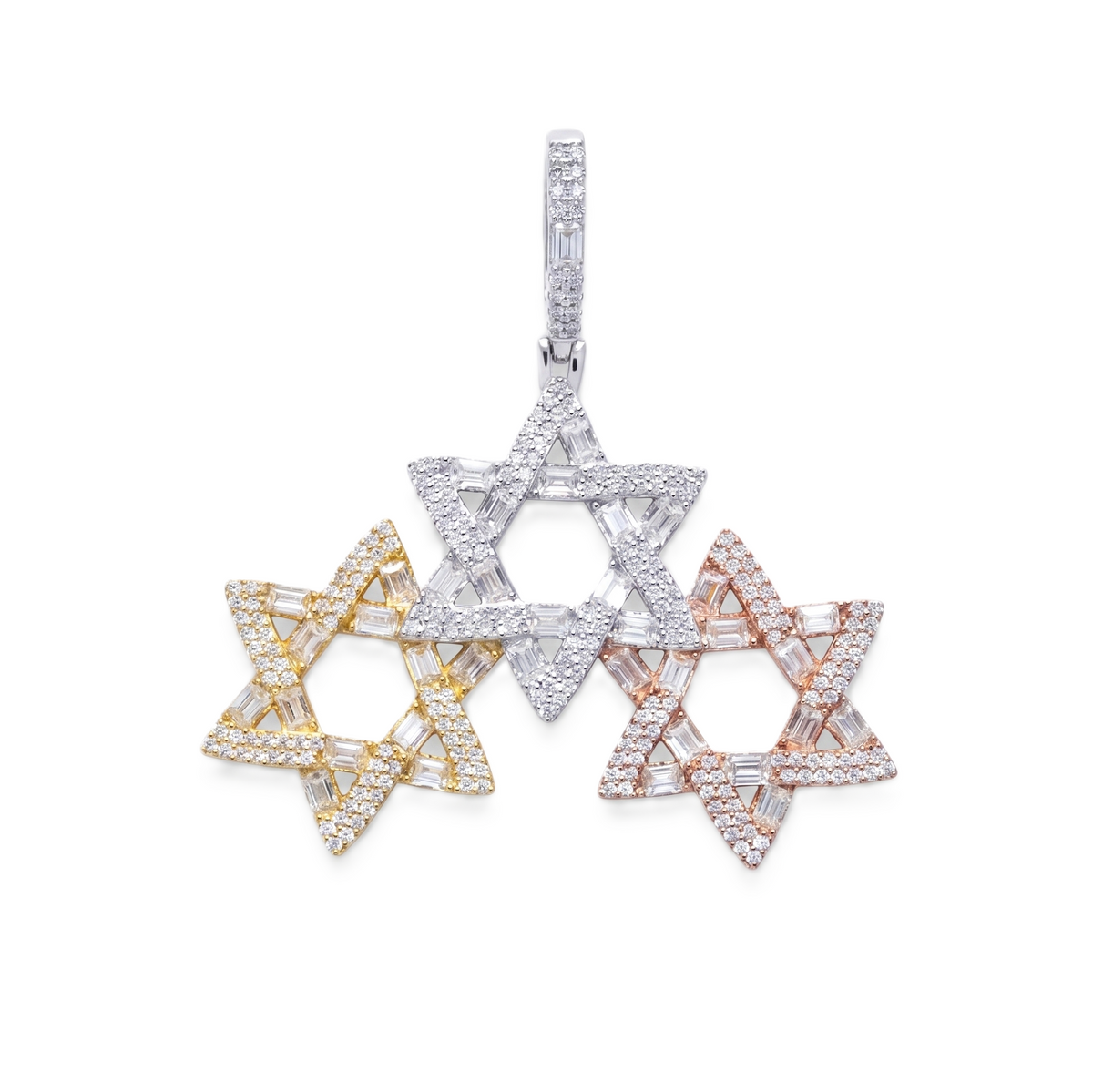 Star of David Pendant in 925 sterling silver with lab-grown moissanite