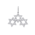 Star of David Pendant in 925 sterling silver with lab-grown moissanite, view 3