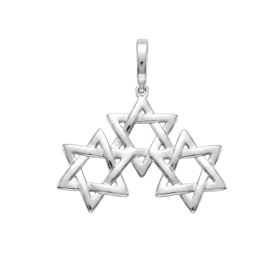 Star of David Pendant in 925 sterling silver with lab-grown moissanite, view 5