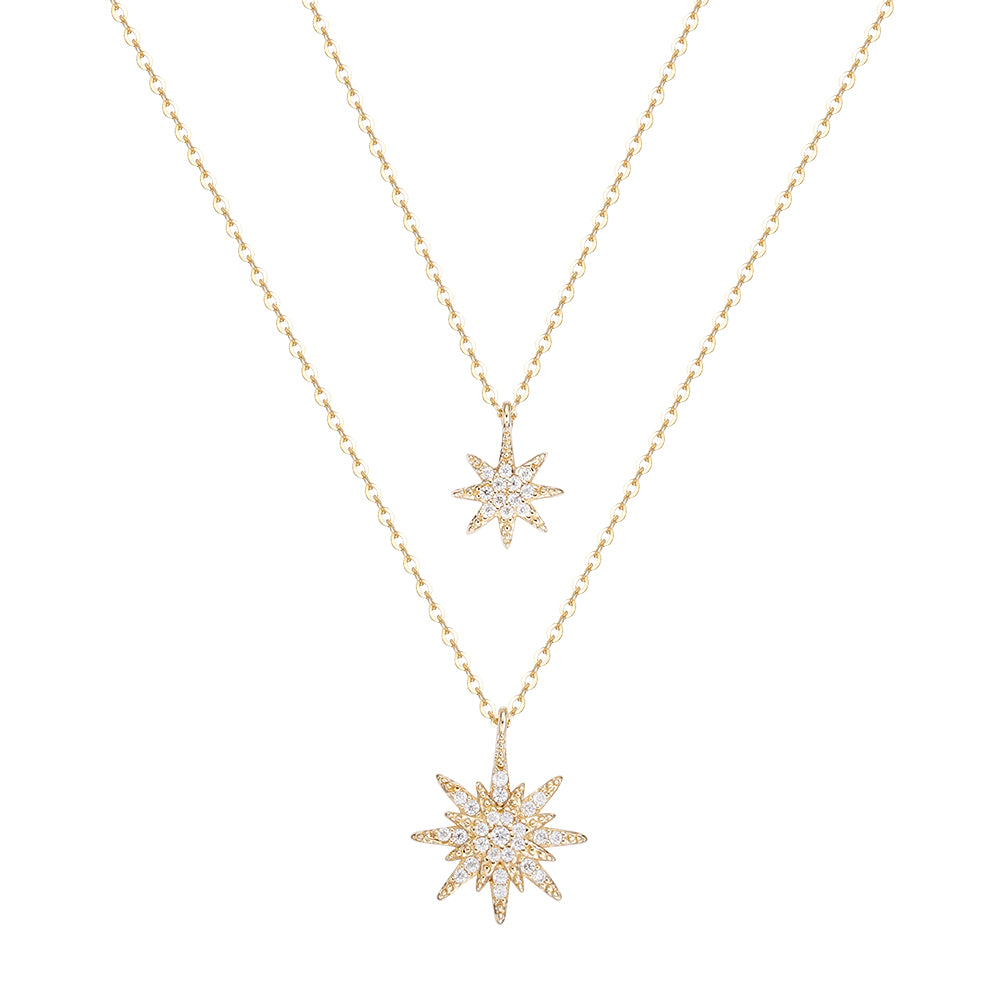 Starburst Necklace in 14K solid gold