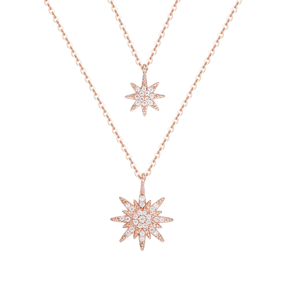 Starburst Necklace in 14K solid gold, view 3