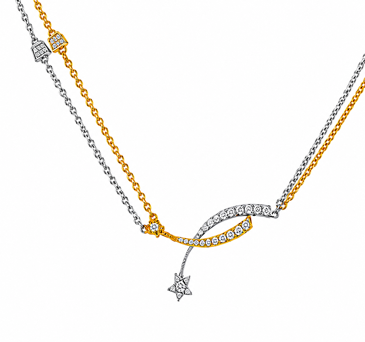 Starlight Necklace in 925 sterling silver with cubic zirconia, view 3