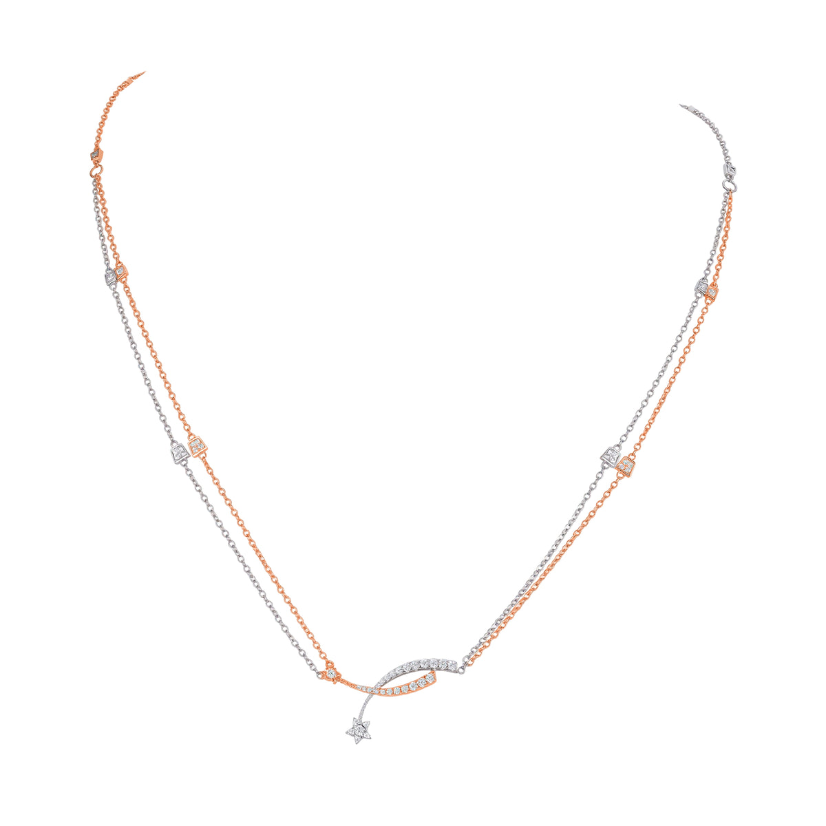 Starlight Necklace in 925 sterling silver with cubic zirconia, view 4