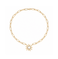 Sun Necklace in 14K gold or sterling silver, yellow gold tone
