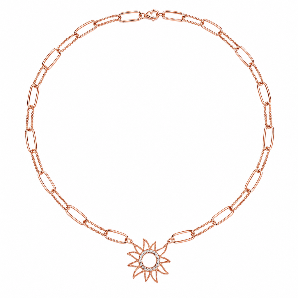 Sun Necklace in 14K gold or sterling silver, view 5