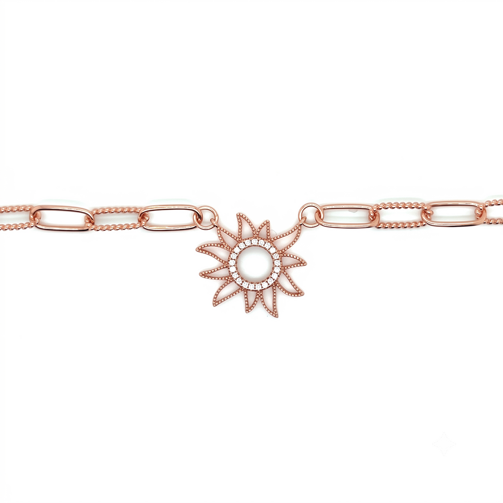 Sun Necklace in 14K gold or sterling silver, view 6