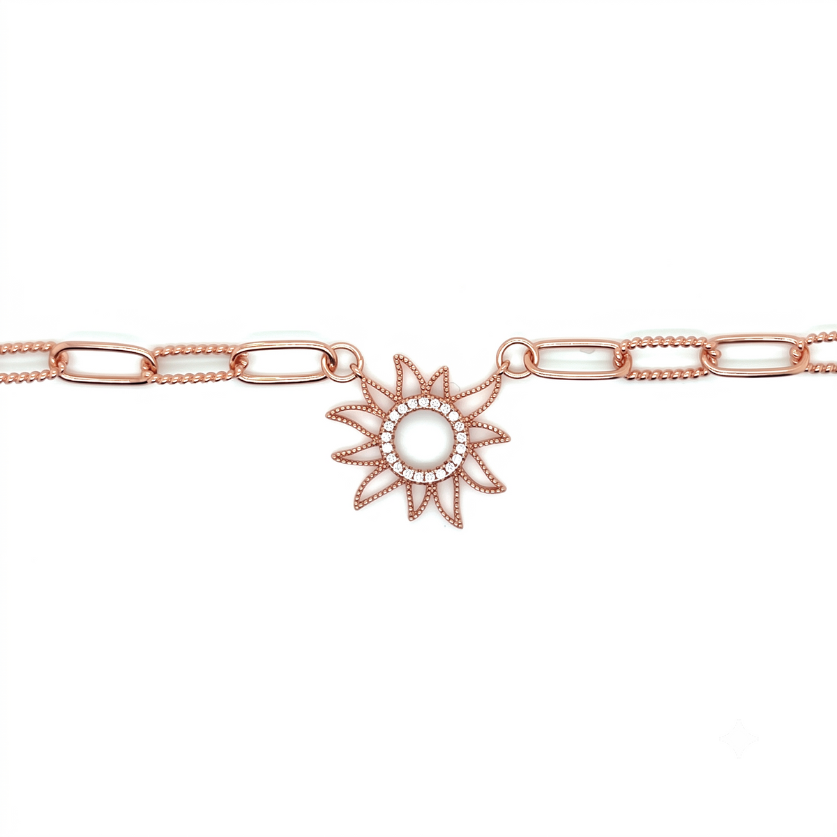 Sun Necklace in 14K gold or sterling silver, view 6