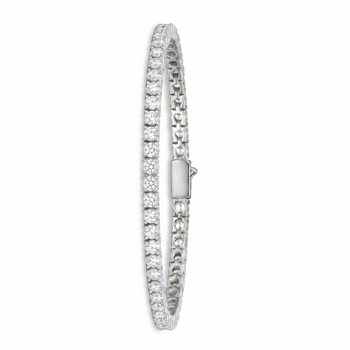 Tennis Bracelet in 925 sterling silver with lab-grown moissanite, view 5