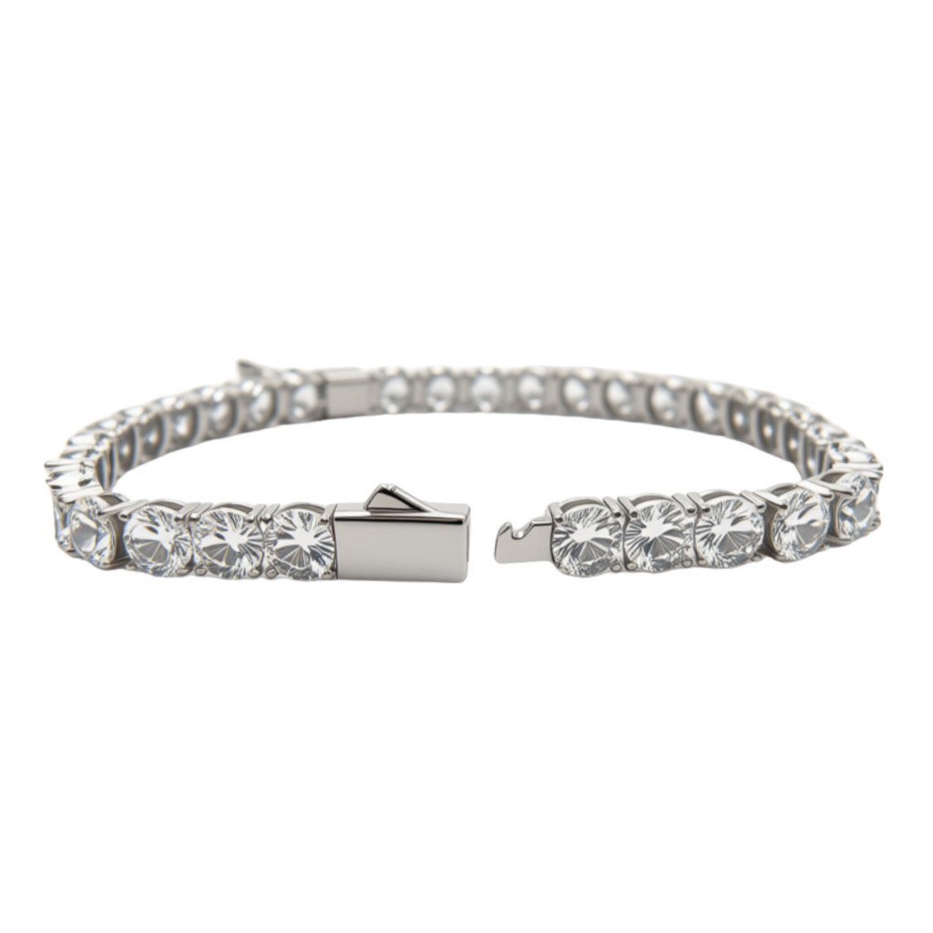 Tennis Bracelet in 925 sterling silver with lab-grown moissanite, view 7