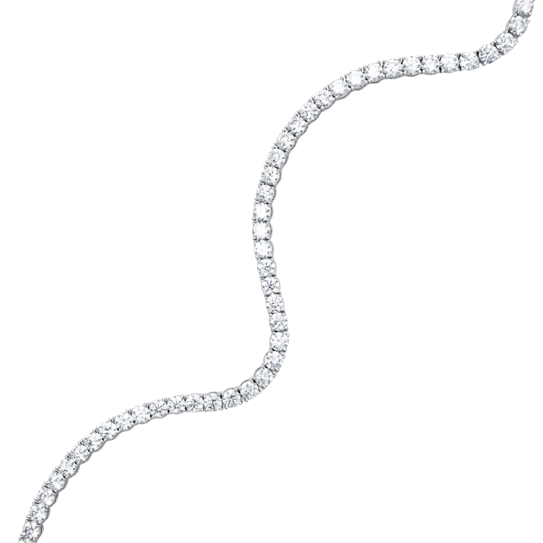 Tennis Necklace in 925 sterling silver with lab-grown moissanite, view 6