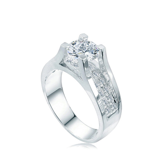 Engagement Shaped Cubic Zirconia Ring